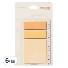 누사인 탭 인덱스스티커 옐로우 3종 세트, 6세트