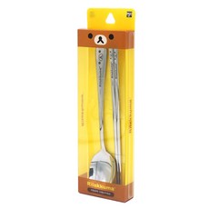 拉拉熊 不鏽鋼湯匙筷子組, 1套, 多色混合, 湯匙 + 筷子