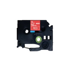 오피스토어 브라더 호환 라벨테이프 TZ-435, 빨강바탕 + 흰색글자, 12mm