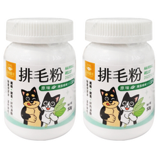 DOG CAT STAR 汪喵星球 排毛粉 原味, 天然植物纖維 頂級日本酵素, 糞便潤滑 + 溫和排毛, 50g, 2罐