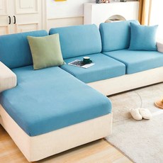 涼感新科技彈力冰絲沙發套 加大M雙人, 100~135 x 65~85 x 5~20cm, 寧靜藍, 1件