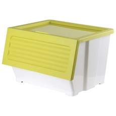 好室喵 波波下掀收納箱 39L 綠色 方便取物 可堆疊, 1個
