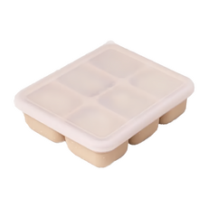 monee 100%白金矽膠 副食品分裝盒 6格, 奶茶色, 60ml, 1個
