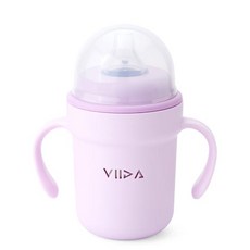VIIDA Soufflé 鴨嘴型抗菌不鏽鋼學習杯, 薰衣草紫, 330ml, 1個