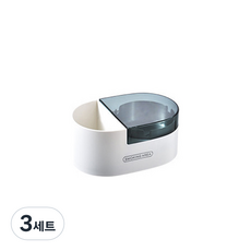 크로닉401 뚜껑 부착형 벽걸이 재떨이 + 스티커, 화이트 + 블루, 3세트