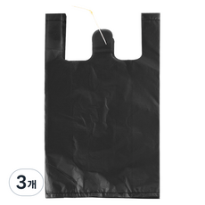 무상표 손잡이 비닐봉투 검정 200p, 3개, 15L