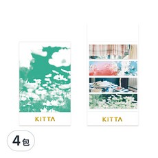 KING JIM HITOTOKI KITTA 隨身攜帶和紙膠帶 KIT066，10張x4設計, KIT006, 4包