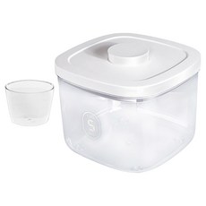 毛皇上 真空儲糧密封罐 + 飼料量杯, 白色, 1個, 5L