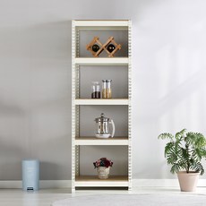 피피랙 국내생산 무볼트 무소음 조립식 앵글선반, 화이트, 5단