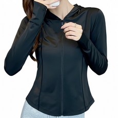 冰絲修身防曬衣, XXL, 黑色