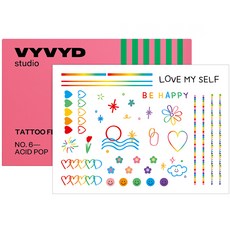 VYVYD studio 紋身貼紙, 1個, NO.6 酸爆