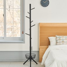 I-Living Assembly 木架衣架+儲物籃套組, 黑色(衣架) 黑色(籃子)