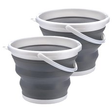 折疊水桶 25 x 20cm 370g 5L 2個, 質感灰色, 1組