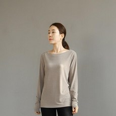 비나인 여성용 그리팅 보트넥 긴팔 티셔츠