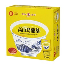 天仁茗茶 高山烏龍茶 輕發酵 無糖無香料 單獨防潮包裝, 2g, 100包, 1盒