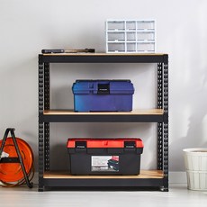 피피랙 국내생산 무볼트 무소음 조립식 앵글선반, 블랙, 3단