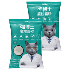 iCat 寵喵樂 喵博士 無塵澎潤土貓砂 小米粒款, 5L, 吸水力強, 結團迅速, 去味效果強, 除臭殺菌, 檸檬, 2包