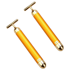 Panatec 沛莉緹 24 K 金 T 型按摩美容棒, 多功能可換頭, K-347 型號, 2支