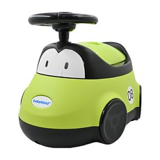 babyhood 小汽車座便器, 可愛造型, 抽屜便槽拉取設計, 底部止滑設計, 綠色