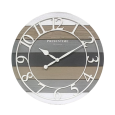 PRESENTIME 現代美式木質掛鐘 20吋, 多彩