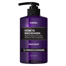 KUNDAL 昆黛爾 蜂蜜澳洲堅果保濕護髮乳 法國薰衣草香, 500ml, 1瓶