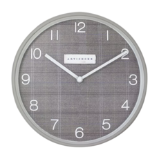 Artichoke 英國北歐風靜音掛鐘, 細格紋 灰色