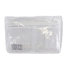 晟龍 冰箱懸掛式雙格收納袋 細密鏤空 通風易清洗 雙口袋分類收納, 藍色/白色 顏色隨機, 1組