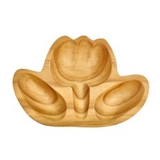 日本木質餐盤 S(19 x 12 x 2cm), 小花, 1個