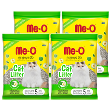 Me-O 咪歐 低粉塵凝結貓砂 蘋果淡香, 天然無毒 氣味控制 高效吸水 超低粉塵, 5L, 4包