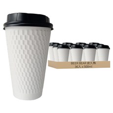 BEER BEAR 皮久熊 Drink 渴格紋防燙杯 附蓋 500ml MY-8107, 6入, 6條