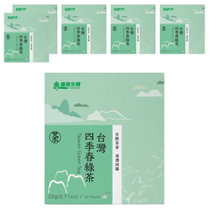 義美生機 台灣四季春綠茶 2g x 10包 x 6盒 (台灣綠茶、三角茶包、獨立包裝)