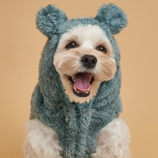 DOG-i 寵物熊熊連帽背心, 深綠色