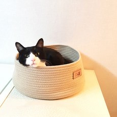 HEALING TIME BTOB 貓咪棉質籃 NH-340, 米色, 1個