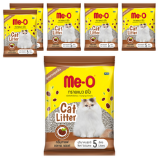 Me-O 咪歐 凝結貓砂 天然無毒 氣味控制 高效吸水 超低粉塵, 5L, 6包, 咖啡飄香