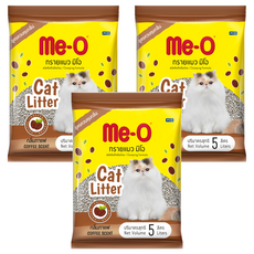 Me-O 咪歐 低粉塵凝結貓砂 天然無毒 氣味控制 高效吸水, 5L, 3包, 咖啡飄香