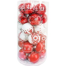 MORIANN 聖誕節亮面裝飾球掛飾組, 白紅色
