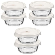 발룬피니 내열강화유리 오븐렌지 밥용기 원형, 6개, 400ml 6개, 400ml