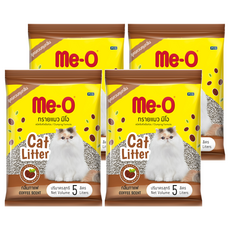 Me-O 咪歐 凝結貓砂 天然無毒 氣味控制 高效吸水 超低粉塵, 5L, 4包, 咖啡飄香
