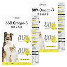 MOnSPET 毛孩好朋友 貓狗 88% Omega-3 頂級寵物純魚油, 歐米伽 3, 60顆, 2盒