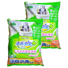 Unicharm Pet Deo-toilet 抗菌沸石砂 4L 雙層貓砂盆專用 天然火山黏土顆粒 易吸附異味 易清潔整理, 清新消臭, 2包