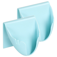 E.City 免釘無痕瀝水壁掛香皂架 顏色隨機 浴室收納好幫手 保持乾爽衛生, 2個