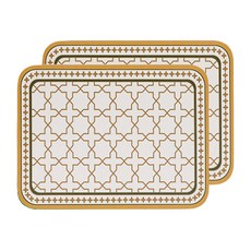 Mari Forêt 皮革防水餐墊 2入組, 40 x 30 cm, 格子, 1套