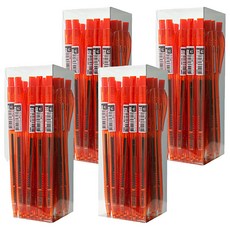 TOWO 東文 0.7mm 減塑中油筆 書寫流暢、色彩鮮明、環保愛地球, 紅色, 4盒