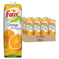 Fan 果芬 100%橙汁, 1L, 12瓶