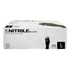 G CLUB 無粉型丁腈手套 200入, 黑色, 大 (L), 1盒