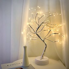 EPLYN 星光樹造型夜燈 + 木夾, 電線 + 燈泡色