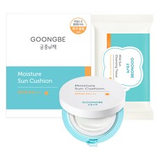 GOONGBE 宫中秘策 保濕防曬氣墊粉餅 SPF40 PA+++ 14g+溫和防曬清潔濕巾, 1組