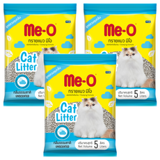 Me-O 咪歐 低粉塵凝結貓砂 5L 天然原料製成, 3包, 自然無香