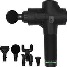 HanilMedical 전신 진동 헬스 6종헤드 무선 핸디형 마사지건, HL-GUN3000, 블랙