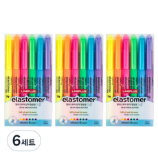 Lineplus Elastomer 彈性螢光筆 原創6色組, 6套, 混合色